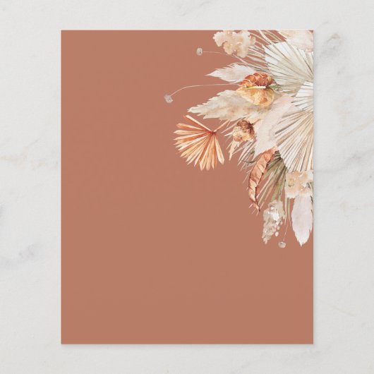 Terracotta-Pampas-Gras Save the Date (Rückseite)