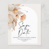 Terracotta-Pampas-Gras Save the Date (Vorderseite)