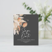 Terracotta-Pampas-Gras Save the Date (Stehend Vorderseite)