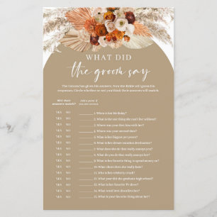 Terracotta Pampas Gras Was hat der Bräutigam gesag