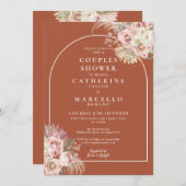 Terracotta Pampas Grass Arch Blumenkolonne Dusche Einladung (Vorne/Hinten)