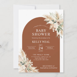 Terracotta Pampas Grass Baby Dusche Einladung