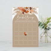 Terracotta pampas grass boho Brautparty bingo (Stehend Vorderseite)