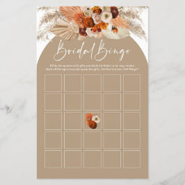 Terracotta pampas grass boho Brautparty bingo