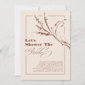 Terracotta Pampas Grass Boho Brautparty Foto Einladung (Vorderseite)