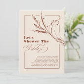 Terracotta Pampas Grass Boho Brautparty Foto Einladung (Stehend Vorderseite)