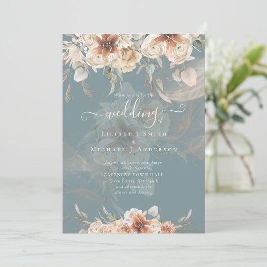 Terracotta Pampas Grass BOHO Wedding (Stehend Vorderseite)