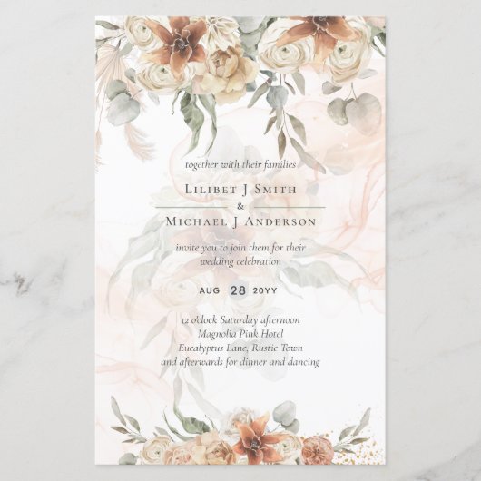 Terracotta Pampas Grass BOHO Wedding (Vorderseite)