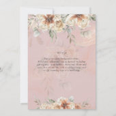 Terracotta Pampas Grass BOHO Wedding Einladung (Rückseite)