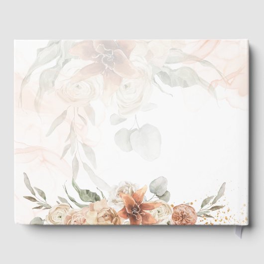 Terracotta Pampas Grass BOHO Wedding Gästebuch (Rückseite)