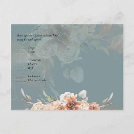 Terracotta Pampas Grass BOHO Wedding Postkarte (Rückseite)