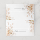 Terracotta Pampas Grass Botanische Hochzeit Platzkarte (Außenseite Aufgefaltet)