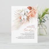 Terracotta Pampas Grass Bridesmaids Luncheon Einladung (Stehend Vorderseite)