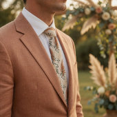 Terracotta Pampas Grass & Eucalyptus Krawatte