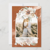 Terracotta Pampas Grass Floral FOTO DANKEN Dankeskarte (Vorderseite)