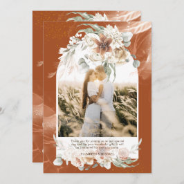 Terracotta Pampas Grass Floral FOTO DANKEN Dankeskarte