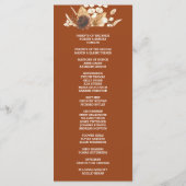 Terracotta Pampas Grass Floral Wedding Programm (Rückseite)