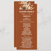 Terracotta Pampas Grass Floral Wedding Programm (Vorne/Hinten)