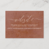 Terracotta Pampas Grass Floral Wedding Website Visitenkarte (Vorderseite)