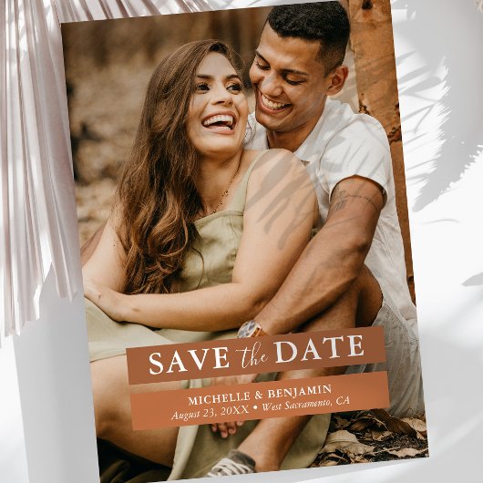 Terracotta Pampas Grass Foto Save the Date