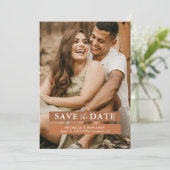 Terracotta Pampas Grass Foto Save the Date (Stehend Vorderseite)