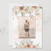 Terracotta Pampas Grass FOTO Wedding Rett Dates S Save The Date (Vorderseite)