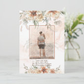 Terracotta Pampas Grass FOTO Wedding Rett Dates S Save The Date (Stehend Vorderseite)