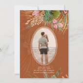 Terracotta Pampas Grass FOTO Wedding Rett The Dat Save The Date (Vorderseite)