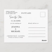 Terracotta Pampas Grass Geometrie Save the Date Postkarte (Rückseite)