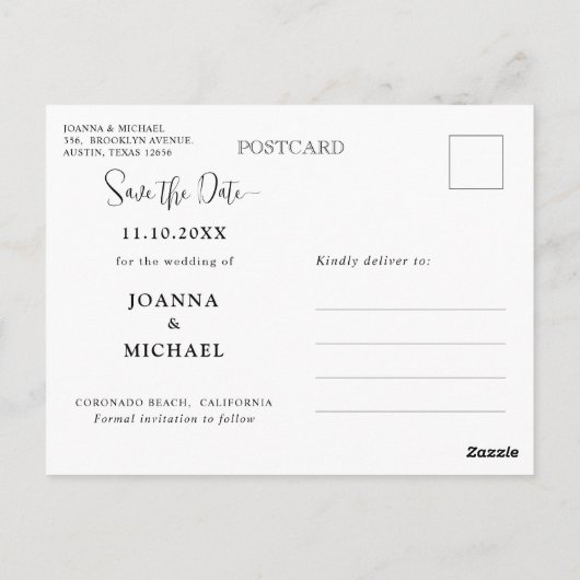 Terracotta Pampas Grass Geometrie Save the Date Postkarte (Rückseite)