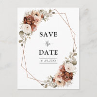 Terracotta Pampas Grass Geometrie Save the Date