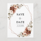 Terracotta Pampas Grass Geometrie Save the Date Postkarte (Vorderseite)