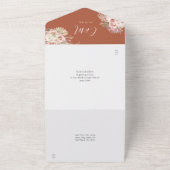 Terracotta Pampas Grass Hochzeit All In One Einladung (Außenbereich)