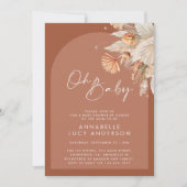 Terracotta pampas grass modern baby shower einladung (Vorderseite)