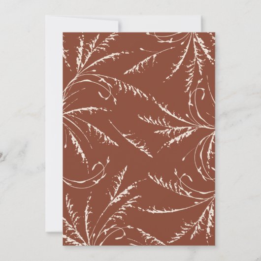 Terracotta Pampas Grass Moderne Minimalistische Ta Einladung (Rückseite)