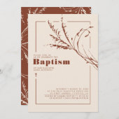 Terracotta Pampas Grass Moderne Minimalistische Ta Einladung (Vorne/Hinten)