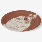 Terracotta Pampas Grass Paper Teller für Hochzeite (Schrägansicht)