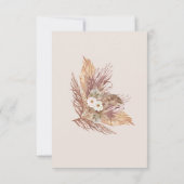Terracotta Pampas Grass RSVP Karte | Rustikal Boho (Rückseite)