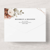 Terracotta Pampas Grass Rustikale geometrische Hoc All In One Einladung (Rückseite)