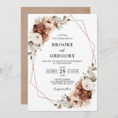 Terracotta Pampas Grass Rustikale geometrische Hoc Einladung (Vorne/Hinten)