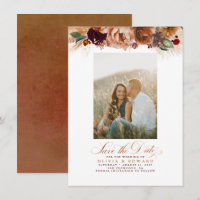 Terracotta Pampas Grass Save the Date Foto