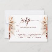Terracotta Pampas Grass Script Floral Wedding RSVP (Vorderseite)