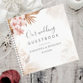 Terracotta Pampas Grass Script Wedding Guest Book Notizblock