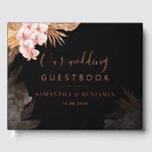 Terracotta Pampas Grass Script Wedding Rose Gold Gästebuch (Vorderseite)