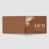 Terracotta Pampas Grass Tropical Monogram Wedding Gästebuch (Voll)