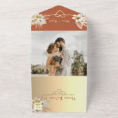 Terracotta Pampas Grass Wedding All In One Einladung (Außenbereich)