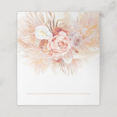 Terracotta Pampas Grass Wedding Platzkarte (Außenseite Aufgefaltet)