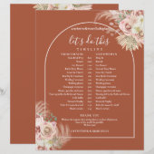 Terracotta Pampas Grass Wedding Zeitplan Zeitplan (Vorne/Hinten)