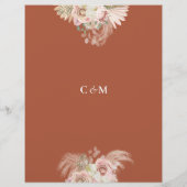 Terracotta Pampas Grass Wedding Zeitplan Zeitplan (Rückseite)