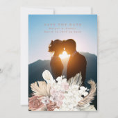 Terracotta Pampas Grass Wüste Tropische Koralle Save The Date (Vorderseite)